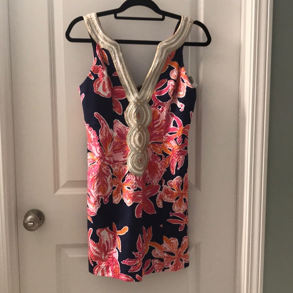 Lilly Pulitzer Dresses & Skirts - Lilly Pulitzer size 4 vali shift dress navy pink